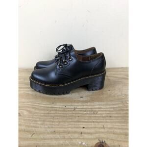 New Doc Dr Martens Shoes Womens 6 Black Leather Leona LO Oxfords